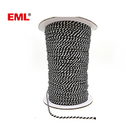 2mm White/Black Twisted Cotton String